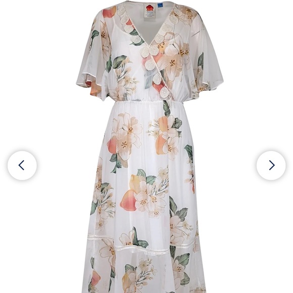 FARM Rio x Anthropologie Eloisa Boho Floral Flowy Cottagecore Midi Dress Size M - Picture 14 of 16